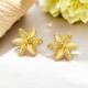 Textured Floral Gold Stud Earrings