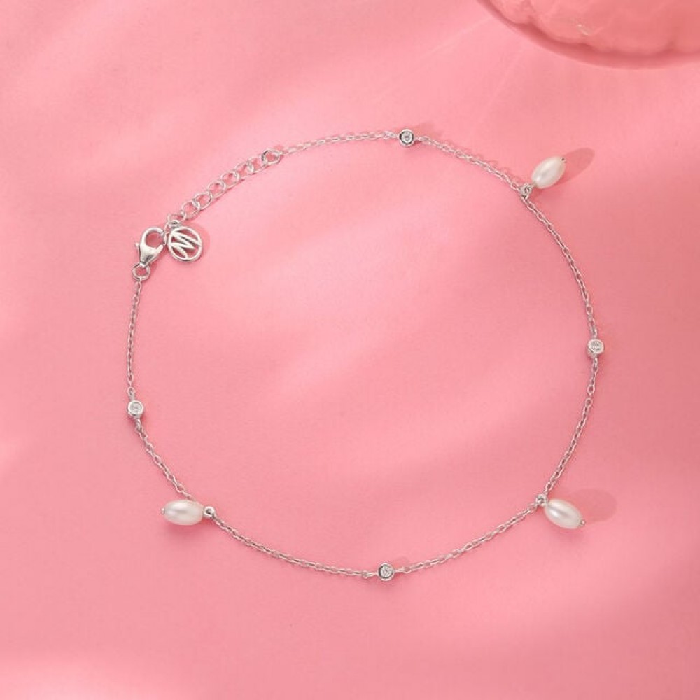 Dreamy Dangle Single Silver Anklet
