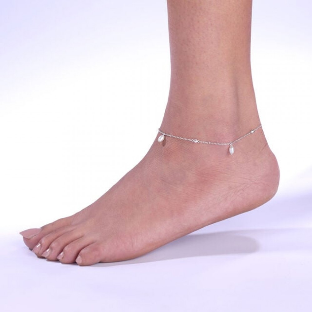 Dreamy Dangle Single Silver Anklet